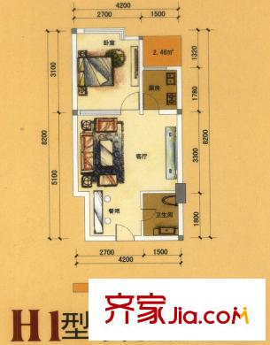 隆盛中央美地中央美地H1 1室1廳1衛(wèi)