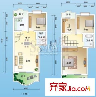 陽光水岸戶型圖P戶型 4室2廳2衛(wèi)1廚