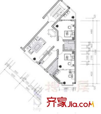 龍?jiān)沸聟^(qū)馥地書香戶型圖馥地書香戶型D 2室2廳1衛(wèi)1廚
