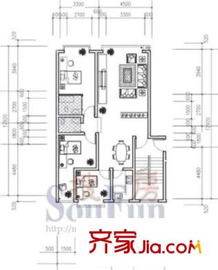 龍?jiān)沸聟^(qū)馥地書香戶型圖馥地書香戶型A 3室2廳2衛(wèi)1廚