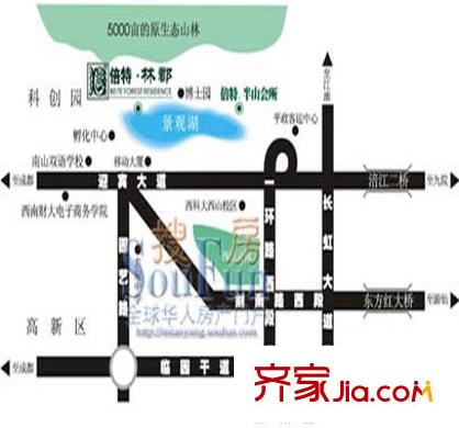 倍特林郡交通圖 