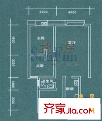福澤源戶型圖戶型圖 3室2廳1衛(wèi)1廚