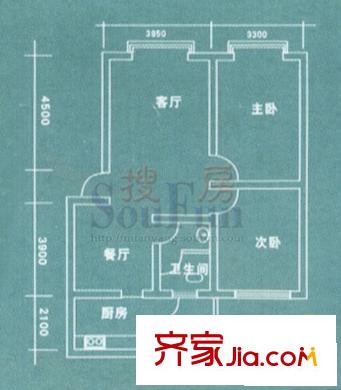 福澤源戶型圖戶型圖 2室2廳1衛(wèi)1廚