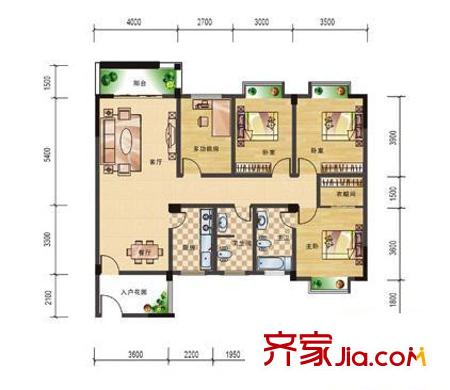 華興名城戶型圖戶型圖1 4室2廳2衛(wèi)1廚