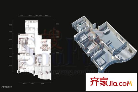 鳳凰城戶型圖C2型 3室2廳2衛(wèi)