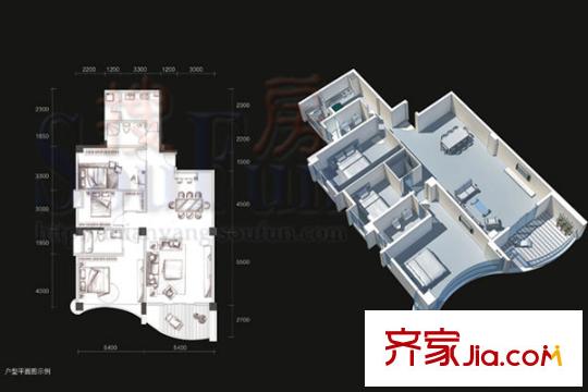 鳳凰城戶型圖C1型 3室2廳2衛(wèi)