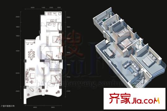 鳳凰城戶型圖D1型 3室2廳2衛(wèi)