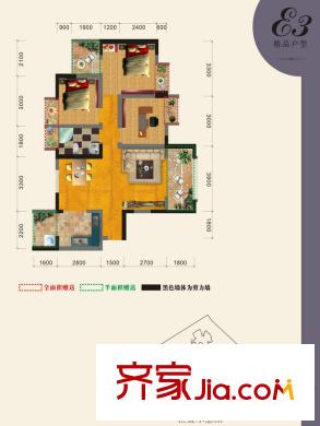 樊華似錦E3 3室1廳1衛(wèi)1廚
