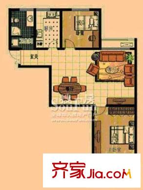 興隆花園戶型圖戶型圖 2室2廳1衛(wèi)1廚
