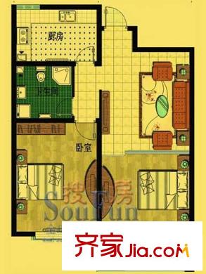 興隆花園戶型圖戶型圖 2室1廳1衛(wèi)