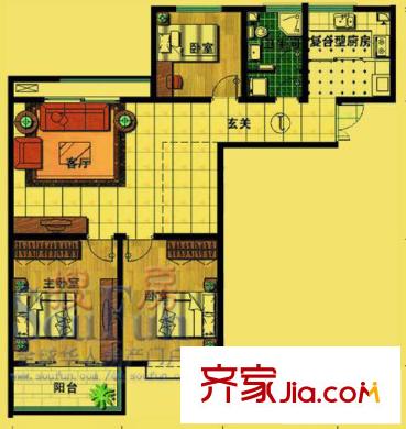 興隆花園戶型圖3室1廳1衛(wèi)