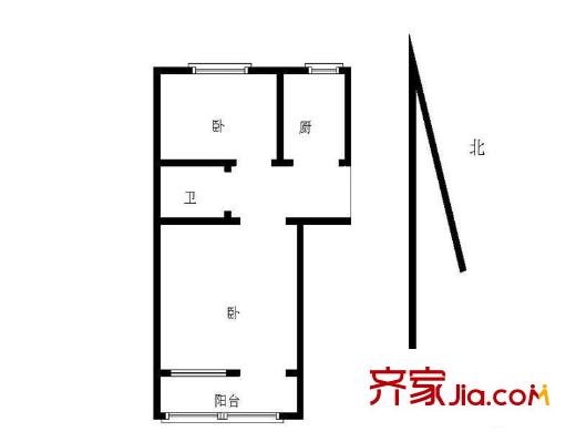 錯埠嶺四小區(qū) 2室 戶型圖