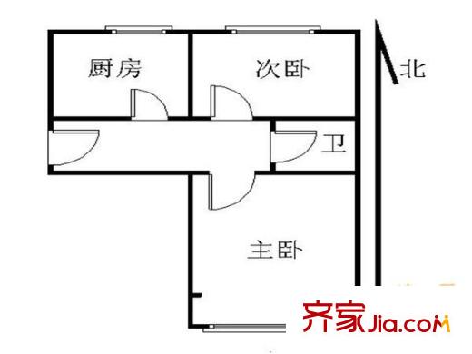 錯埠嶺四小區(qū) 2室 戶型圖