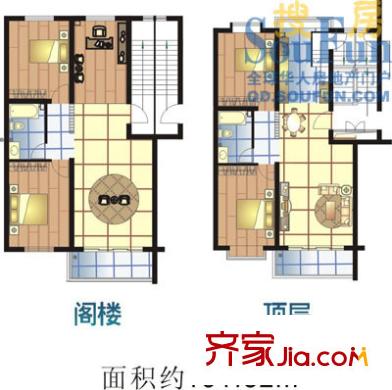 康大風和日麗戶型圖帶閣樓 4室2廳1衛(wèi)1廚