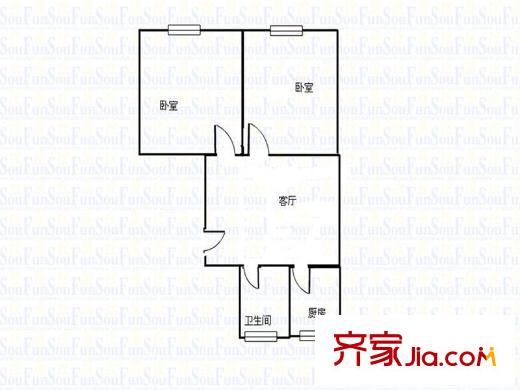 福林苑小區(qū) 2室 戶型圖