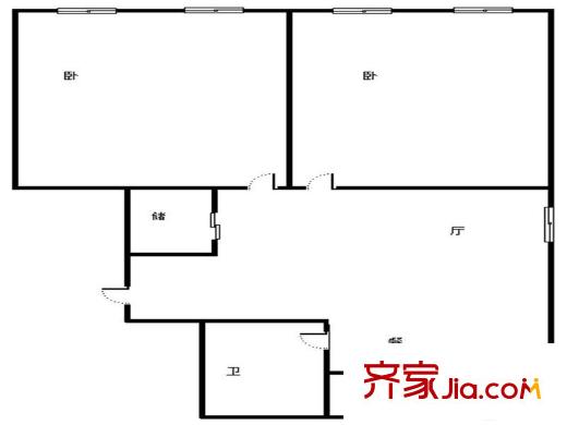 福林苑小區(qū)2室 戶型圖