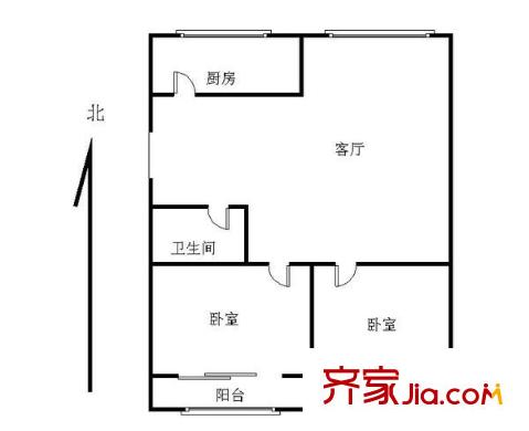 福林苑小區(qū)2室 戶型圖