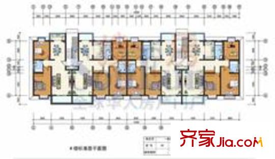 泰山城市花園戶型圖4、6、8號(hào)樓平面圖 1室