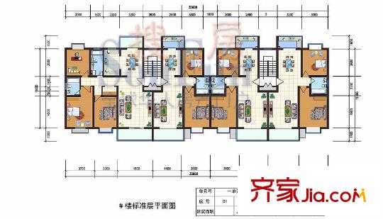 泰山城市花園戶型圖7、10號樓平面圖 1室