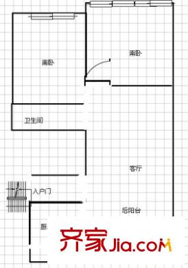 升平路小區(qū) 2室 戶型圖