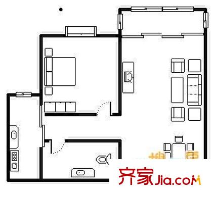 升平路小區(qū) 2室 戶型圖