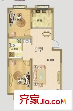 山水豪庭戶型圖1 2室1廳1衛(wèi)1廚