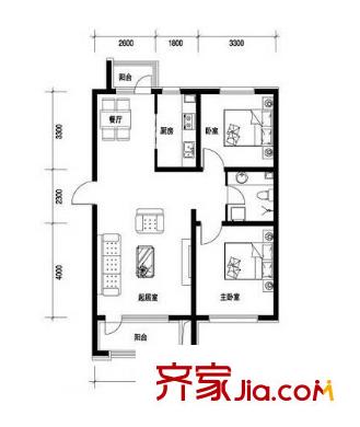 時代華庭戶型圖1 