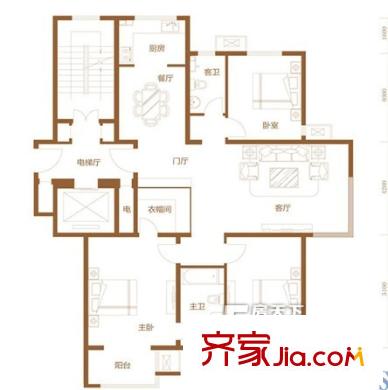黨校宿舍戶型圖5 2室1廳1衛(wèi)1廚