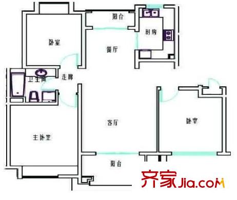 金泰馨雅園 3室 戶型圖