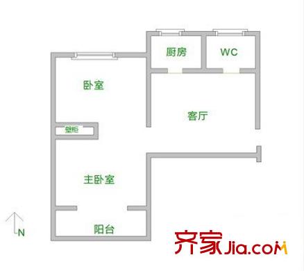 共建小區(qū) 2室 戶(hù)型圖