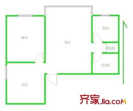 段莊新村戶型圖22 2室1廳1衛(wèi)1廚