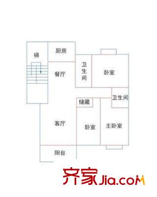 盛世佳園 3室 戶型圖