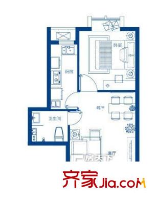 吳莊報(bào)社小區(qū)戶型圖8 1室1廳1衛(wèi)1廚