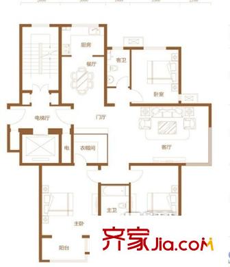 關(guān)莊小區(qū)戶型圖H2 3室2廳1衛(wèi)1廚