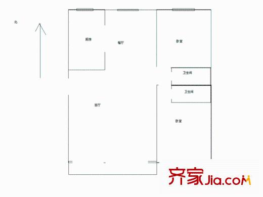 人民家園 2室 戶型圖
