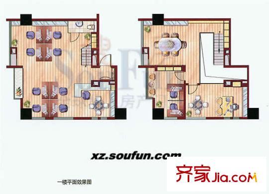 SOHO時代廣場戶型圖D+E(2) 3室