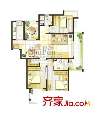 人民家園 3室 戶型圖