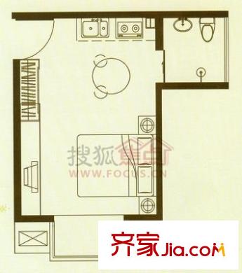 櫻花小鎮(zhèn) 1室 戶型圖