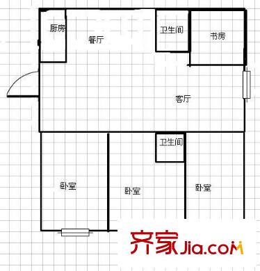 銅電家園 3室 戶型圖