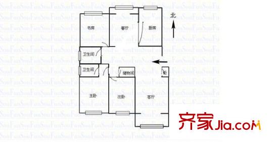 銅電家園 3室 戶型圖