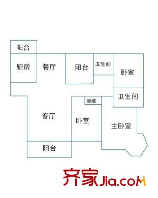 銅電家園 3室 戶型圖