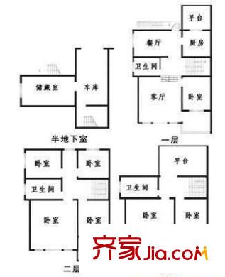 霖雨山莊 4室 戶型圖
