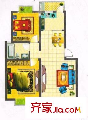 梨園小區(qū)戶型圖73 2室2廳1衛(wèi)1廚