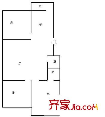 礦大南都公寓 3室 戶型圖