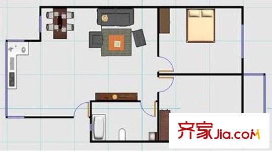 金山花園戶型圖9 2室2廳1衛(wèi)1廚