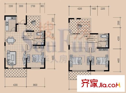穎都上花園戶型圖H戶型(復(fù)式) 4室2廳2衛(wèi)1廚