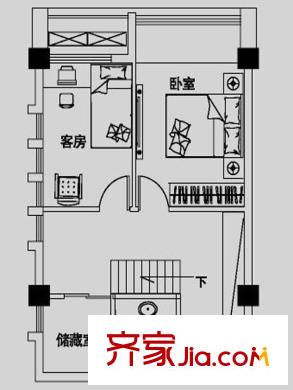 欣欣家園戶型圖愛(ài)尚公館上層 2室1廳1衛(wèi)