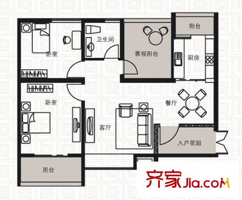 河畔花城戶型圖8 