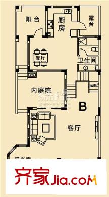 開元麓郡戶型圖B戶型 4室3廳4衛(wèi)1廚