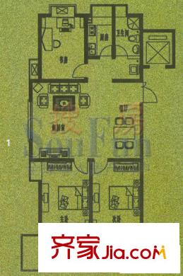 小康人家戶型圖三期戶型E1 3室2廳1衛(wèi)1廚